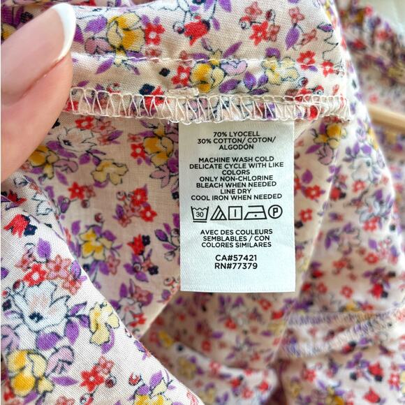 Ann Taylor – Petite Pink Ditsy Floral Ruffle Blouse - Picture 11 of 11